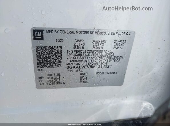 3GKALVEV8ML314134 2021 GMC TERRAIN White 