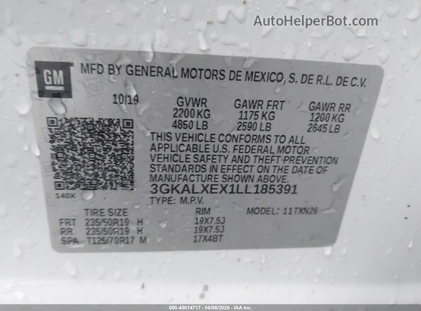 3GKALXEX1LL185391 2020 GMC TERRAIN Белый Вид подкапотного пространства