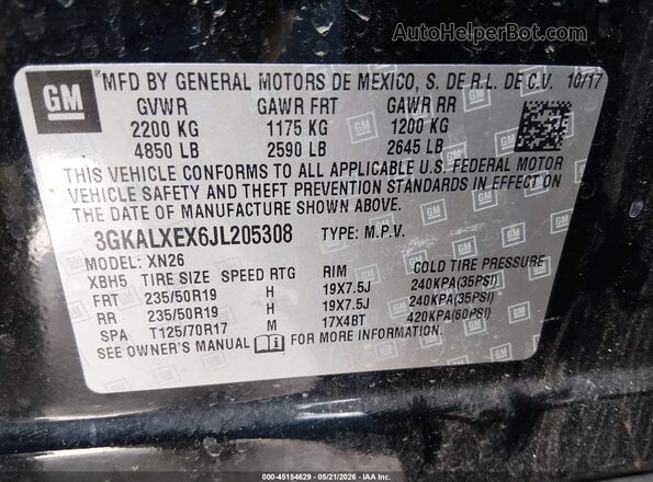 3GKALXEX6JL205308 2018 GMC TERRAIN Black Շարժիչի բաժամունքի տեսք