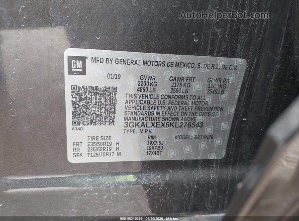 3GKALXEX6KL276543 2019 GMC TERRAIN Brown ძრავის განყოფილების ხედი