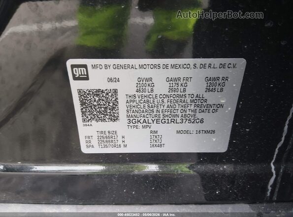 3GKALYEG1RL375206 2024 GMC TERRAIN Черный Вид подкапотного пространства