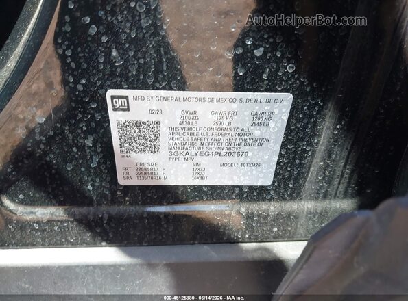3GKALYEG4PL203670 2023 GMC TERRAIN Black Widok komory silnika
