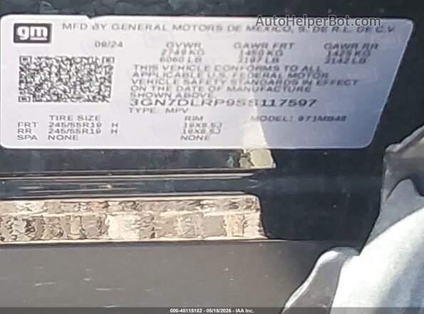 3GN7DLRP9SS117597 2025 CHEVROLET EQUINOX Черный 