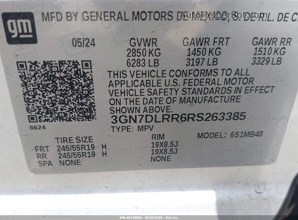3GN7DLRR6RS263385 2024 CHEVROLET EQUINOX White Engine compartment view
