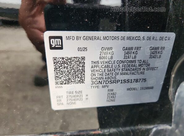 3GN7DSRP1SS178775 2025 CHEVROLET EQUINOX Black VIN sticker view
