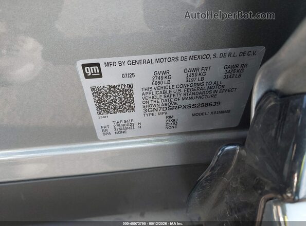 3GN7DSRPXSS258639 2025 CHEVROLET EQUINOX Silver 