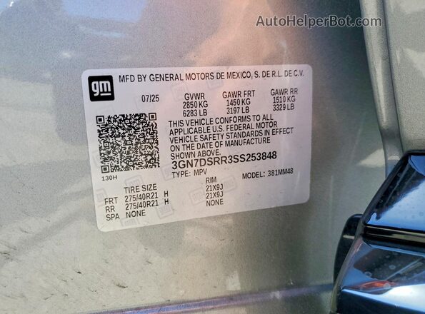 3GN7DSRR3SS253848 2025 CHEVROLET EQUINOX Серебряный 