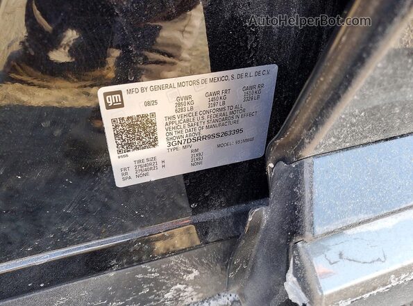 3GN7DSRR9SS263395 2025 CHEVROLET EQUINOX Black VIN sticker view