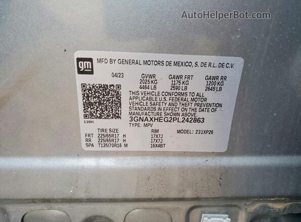 3GNAXHEG2PL242863 2023 CHEVROLET EQUINOX Black 