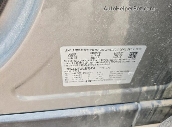 3GNAXJEV5JS536454 2018 CHEVROLET EQUINOX Gray 