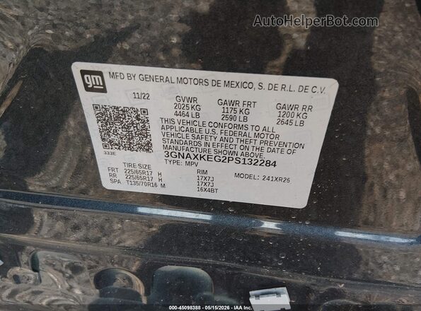 3GNAXKEG2PS132284 2023 CHEVROLET EQUINOX Gray 