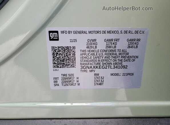 3GNAXKEG2TL341092 2026 CHEVROLET EQUINOX Green 