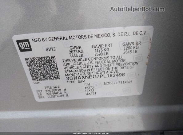 3GNAXNEG7PL183498 2023 CHEVROLET EQUINOX Silver Вид підкапотного простору