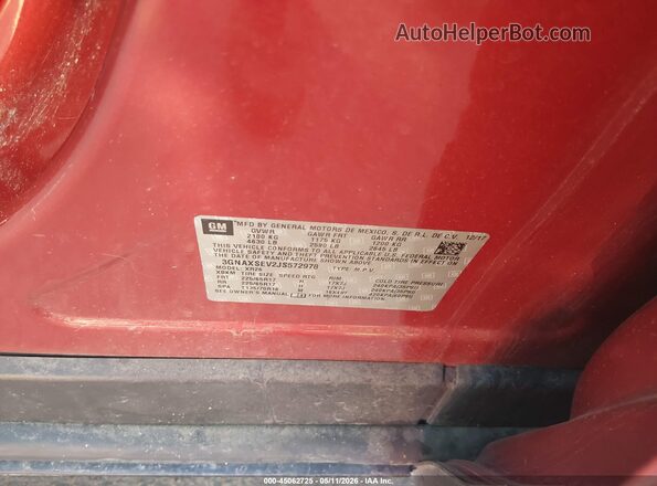 3GNAXSEV2JS572978 2018 CHEVROLET EQUINOX Red Vista del compartimento del motor