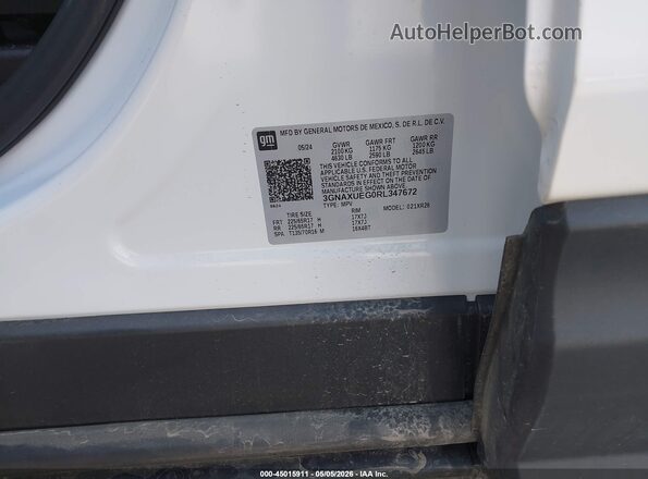 3GNAXUEG0RL347672 2024 CHEVROLET EQUINOX White Vista del compartimento del motor
