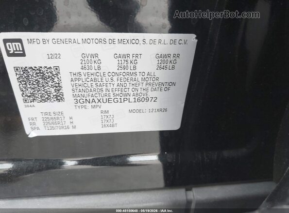 3GNAXUEG1PL160972 2023 CHEVROLET EQUINOX Black Widok komory silnika