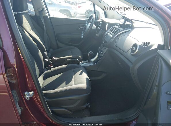 3GNCJLSB8GL185879 2016 CHEVROLET TRAX Maroon Widok wnętrza z przodu