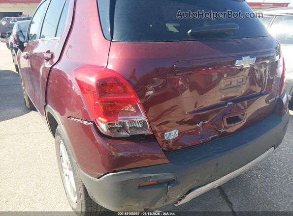 3GNCJLSB8GL185879 2016 CHEVROLET TRAX Maroon Widok z przodu