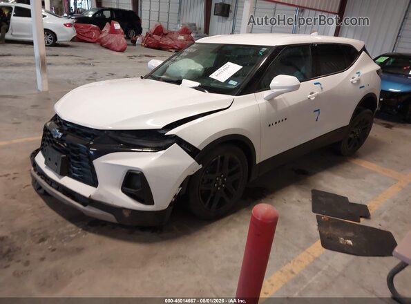 3GNKBBRAXMS587761 2021 CHEVROLET BLAZER White წინა მარცხენა ხედი სამი მეოთხედიდან
