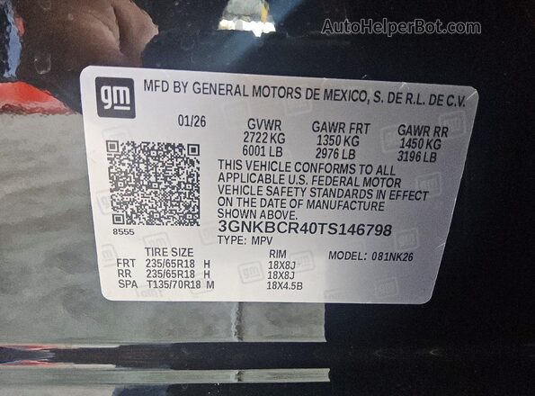 3GNKBCR40TS146798 2026 CHEVROLET BLAZER Black 