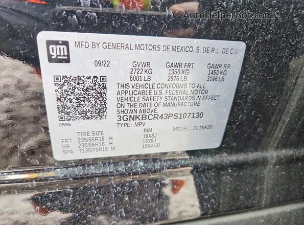 3GNKBCR43PS107130 2023 CHEVROLET BLAZER Black 