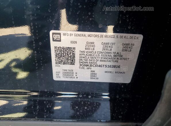 3GNKBCR46TS163816 2026 CHEVROLET BLAZER Black 