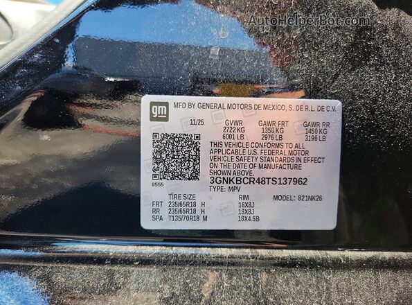 3GNKBCR48TS137962 2026 CHEVROLET BLAZER Black Vista del compartimento del motor