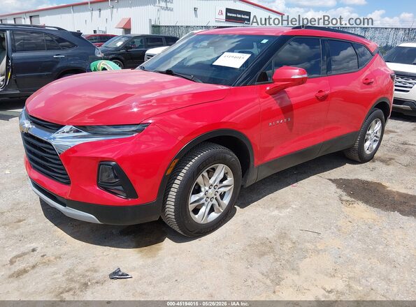 3GNKBCRS8MS554613 2021 CHEVROLET BLAZER Red წინა მარცხენა ხედი სამი მეოთხედიდან