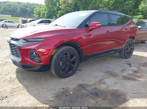 3GNKBERS7NS164499 2022 CHEVROLET BLAZER Red წინა მარცხენა ხედი სამი მეოთხედიდან