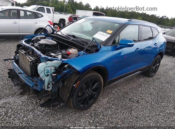 3GNKBERS9MS530512 2021 CHEVROLET BLAZER Blue Передня ліва чверть