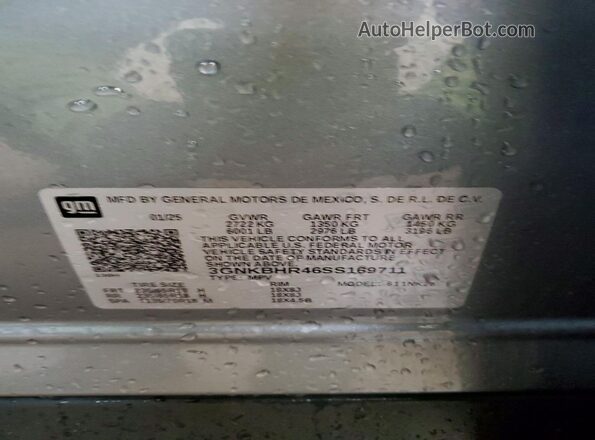 3GNKBHR46SS169711 2025 CHEVROLET BLAZER Gray 