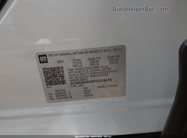 3GNKBHR49PS224479 2023 CHEVROLET BLAZER White ძრავის განყოფილების ხედი