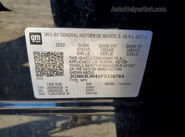 3GNKBJR41PS148764 2023 CHEVROLET BLAZER Black 