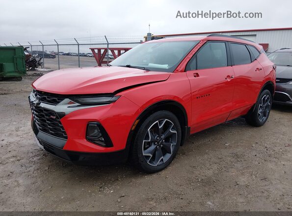 3GNKBKRS1MS520362 2021 CHEVROLET BLAZER Red Առջևի ձախ երեք քառորդ տեսարան