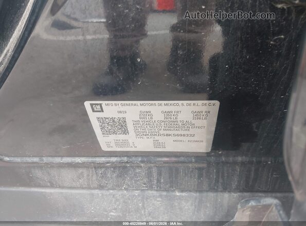 3GNKBKRS8KS698332 2019 CHEVROLET BLAZER Black ძრავის განყოფილების ხედი