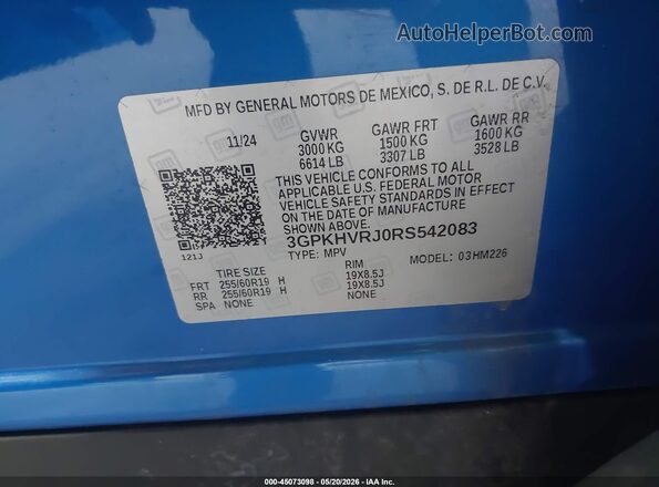 3GPKHVRJ0RS542083 2024 HONDA PROLOGUE Blue Widok komory silnika