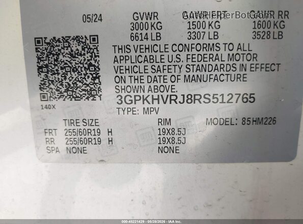 3GPKHVRJ8RS512765 2024 HONDA PROLOGUE White Engine compartment view