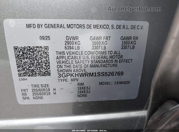 3GPKHWRM1SS526769 2025 HONDA PROLOGUE Gray ძრავის განყოფილების ხედი