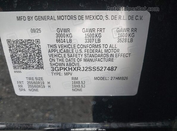 3GPKHXRJ2SS527487 2025 HONDA PROLOGUE Black Вид підкапотного простору