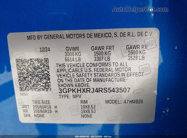 3GPKHXRJ4RS543507 2024 HONDA PROLOGUE Blue Widok komory silnika