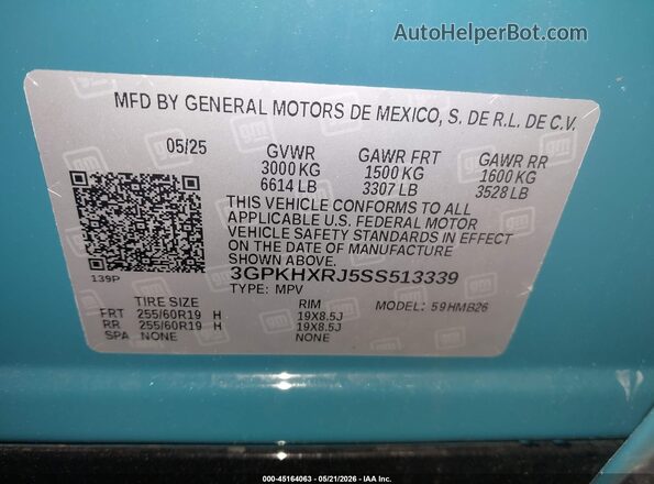 3GPKHXRJ5SS513339 2025 HONDA PROLOGUE Синий Вид подкапотного пространства