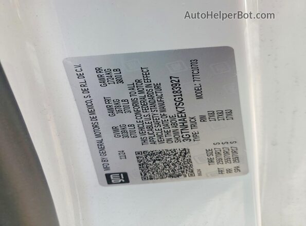 3GTNHAEK7SG183927 2025 GMC SIERRA Белый 