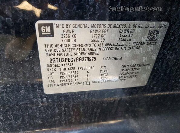 3GTU2PEC7GG378975 2016 GMC SIERRA Black 
