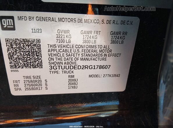 3GTUUDED2RG178607 2024 GMC SIERRA Black 
