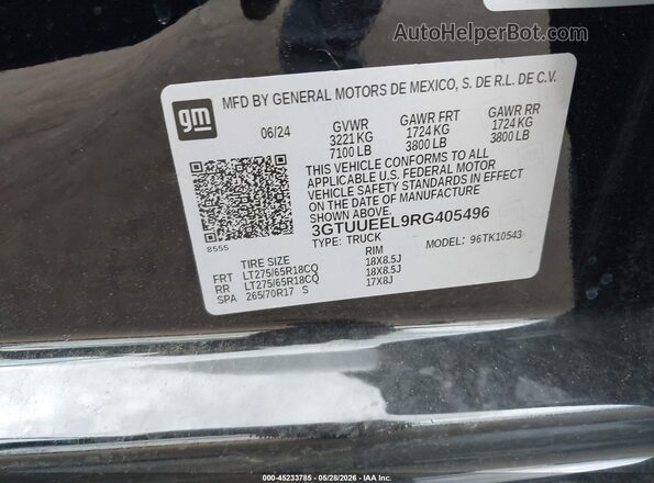 3GTUUEEL9RG405496 2024 GMC SIERRA Черный Вид подкапотного пространства
