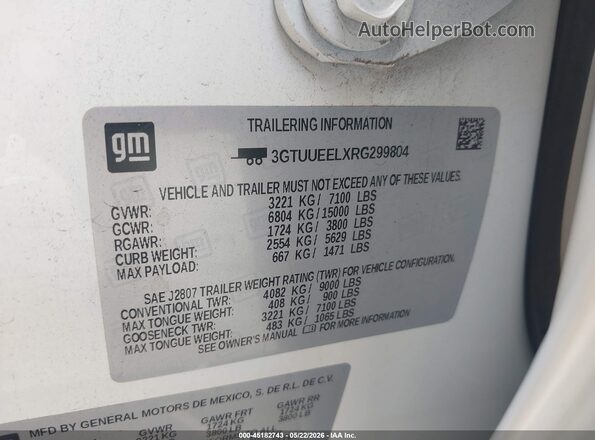 3GTUUEELXRG299804 2024 GMC SIERRA White Շարժիչի բաժամունքի տեսք