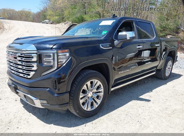3GTUUGED0NG650699 2022 GMC SIERRA Black წინა მარცხენა ხედი სამი მეოთხედიდან