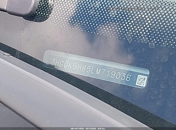3HGGK5H85LM719036 2020 HONDA FIT Gray Շարժիչի բաժամունքի տեսք