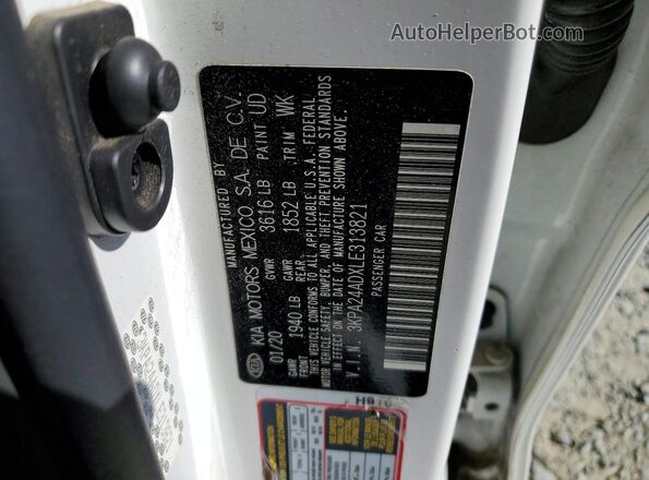 3KPA24ADXLE313821 2020 KIA RIO Белый Вид подкапотного пространства