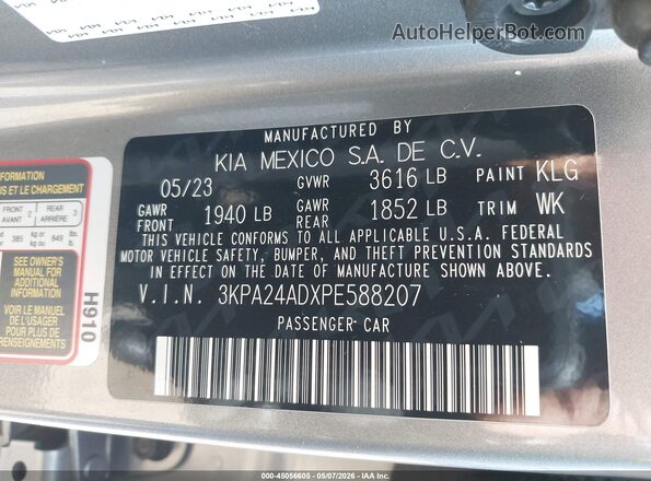 3KPA24ADXPE588207 2023 KIA RIO Gray 